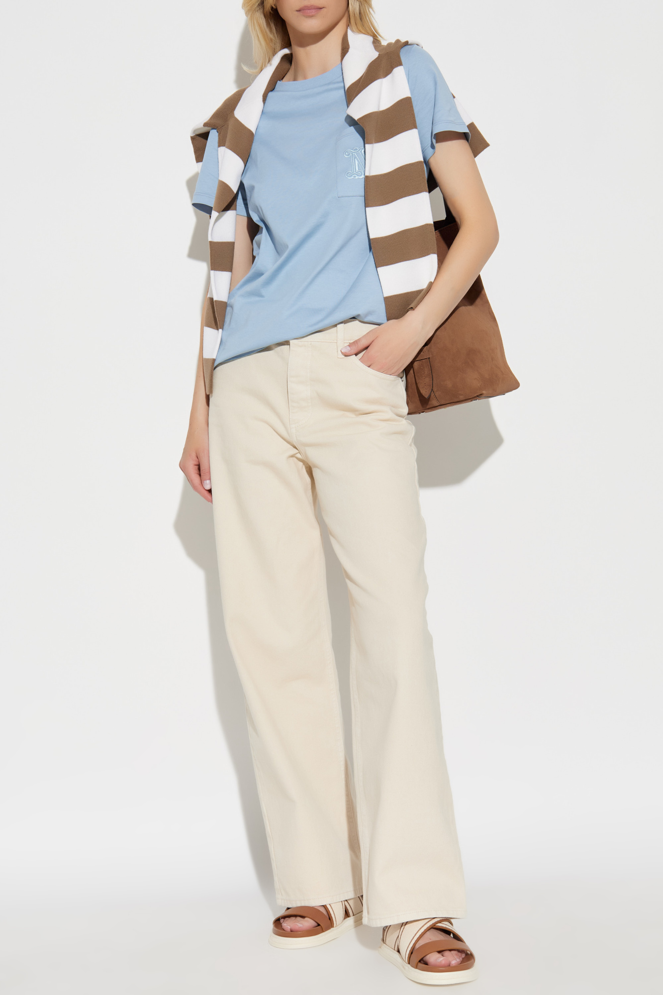 Tシャツ・カットソー MAX MARA 'Papaia' t-shirt Beige max-mara002-argilla.jpg